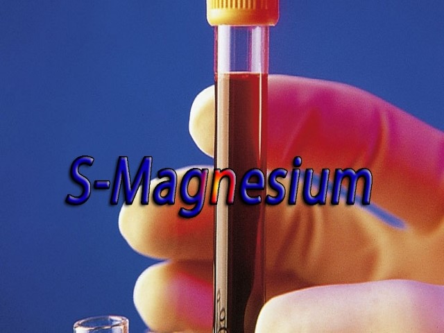 Magnesium is a cation found in the intracellular fluid. Its role is important in neuromuscular function, in energy production, in blood clotting and in enzyme activation. It is mainly found in the bones combined with calcium and phosphorus. Only 1% of its total quantity is circulating in blood.